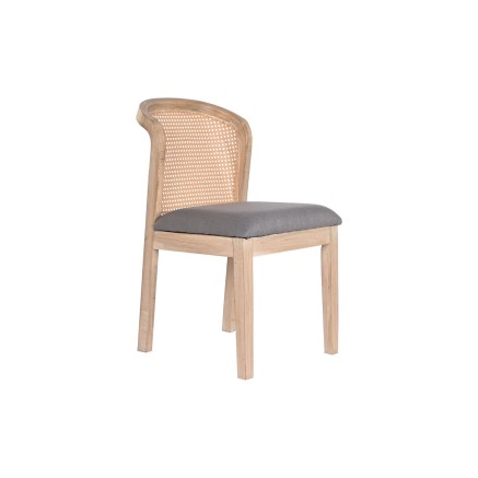 Sedia da Sala da Pranzo DKD Home Decor Abete Poliestere Grigio scuro (