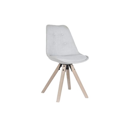 Silla de Comedor DKD Home Decor Poliéster Gris claro Roble (48 x 44 x