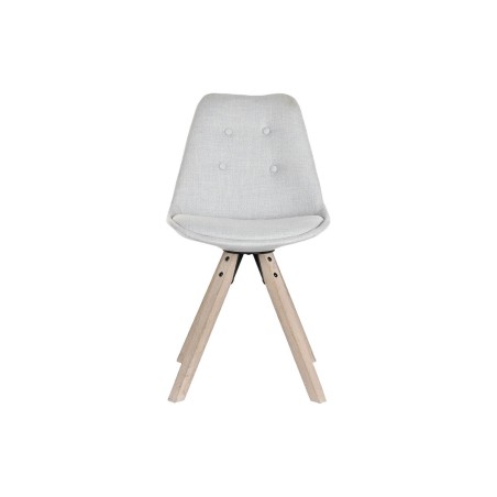 Chaise de Salle à Manger DKD Home Decor Polyester Gris clair Chêne (