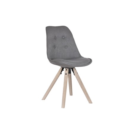 Chaise de Salle à Manger DKD Home Decor Polyester Gris foncé Chêne