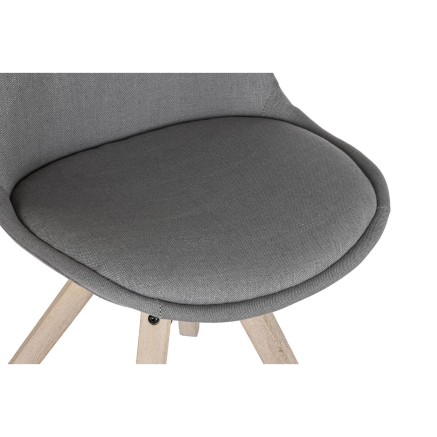 Chaise de Salle à Manger DKD Home Decor Polyester Gris foncé Chêne 2
