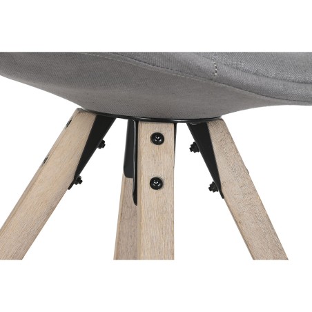 Esszimmerstuhl DKD Home Decor Polyester Dunkelgrau Eg (48 x 44 x 84 cm