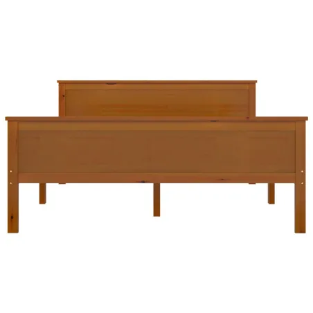 Cadre de lit sans matelas marron miel pin massif 160x200 cm