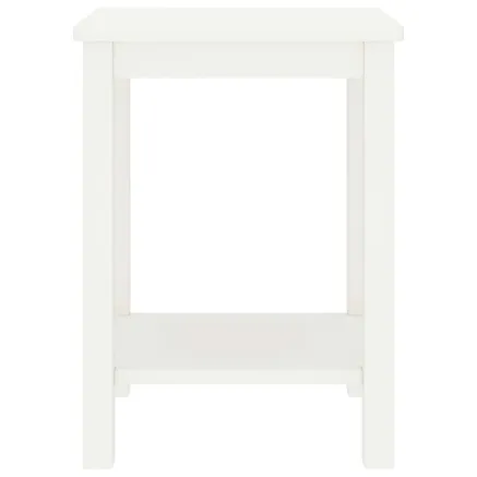 Table de chevet blanc 35x30x47 cm bois de pin massif 2