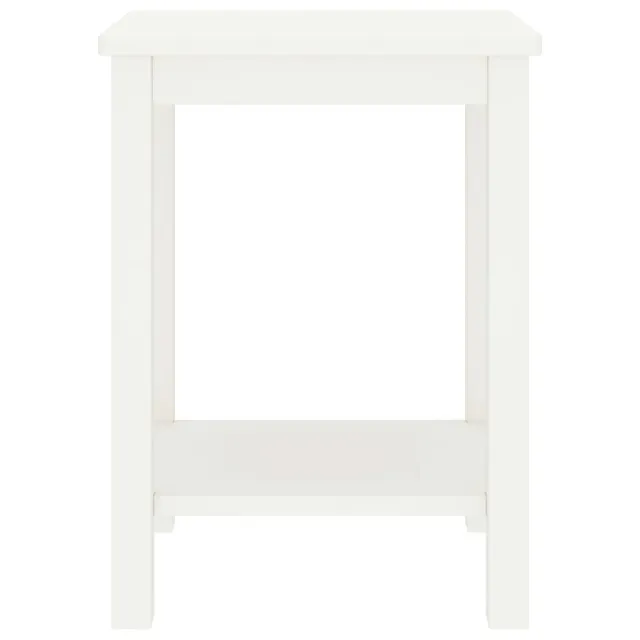 Table de chevet blanc 35x30x47 cm bois de pin massif
