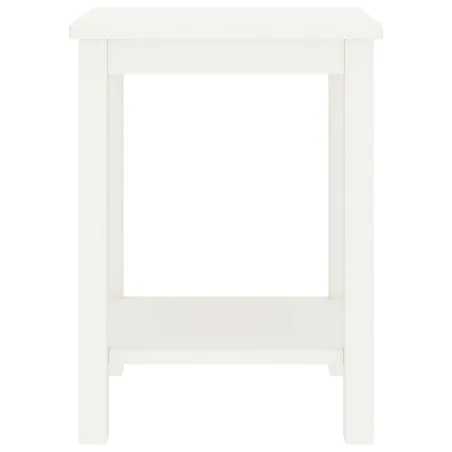 Table de chevet blanc 35x30x47 cm bois de pin massif