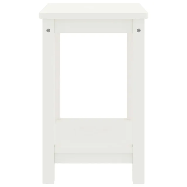 Table de chevet blanc 35x30x47 cm bois de pin massif