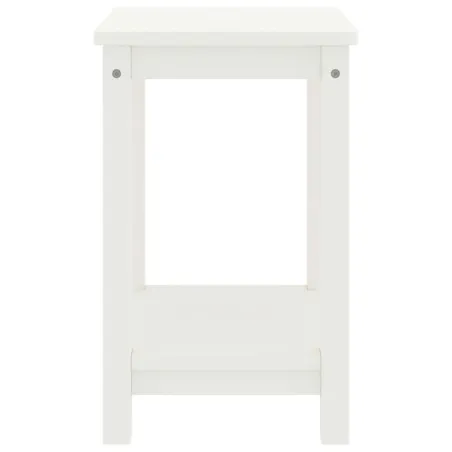 Table de chevet blanc 35x30x47 cm bois de pin massif