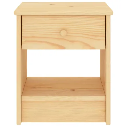 Table de chevet naturel 35x30x40 cm bois de pin massif 2