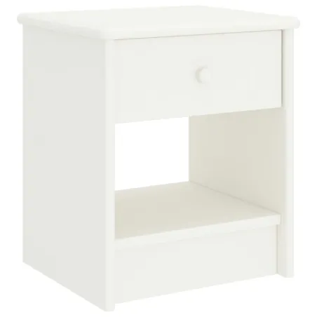 Table de chevet Blanc 35x30x40 cm Bois de pin massif