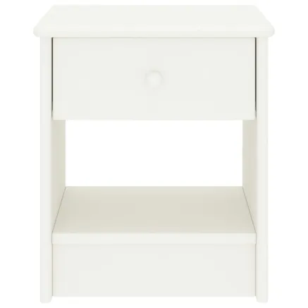 Table de chevet Blanc 35x30x40 cm Bois de pin massif 2