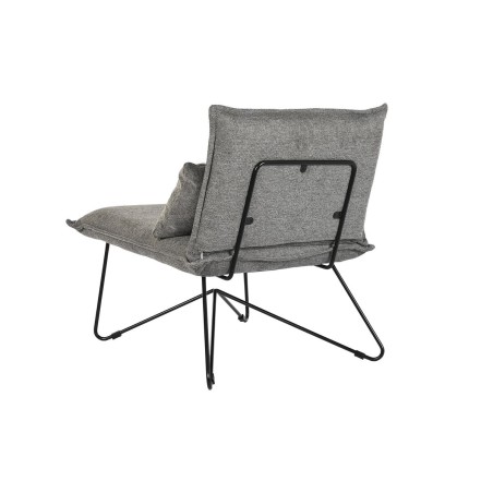 Leunstoel DKD Home Decor 66 x 78 x 75 cm Zwart Grijs Metaal
