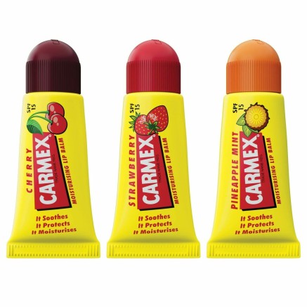 Moisturising Lip Balm Carmex Triplo Transparent Spf 15 Strawberry Pine