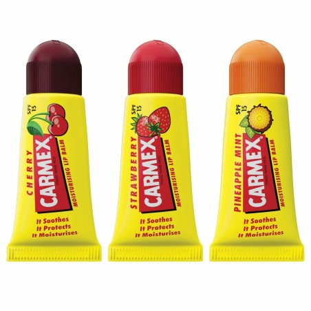 Moisturising Lip Balm Carmex Triplo Transparent Spf 15 Strawberry Pine
