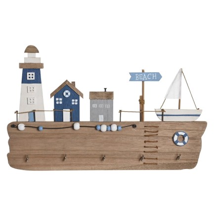 Wall mounted coat hanger DKD Home Decor MDF Wood (34,5 x 1,5 x 21,5 cm