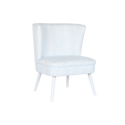 Leunstoel DKD Home Decor 73 x 67 x 85 cm Blauw Hout Wit