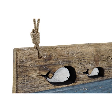 Wandkapstok DKD Home Decor Verouderde afwerking Metaal Hout (85 x 4 x 2