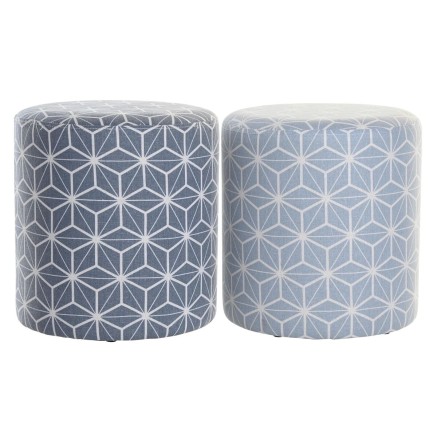 Fußstütze DKD Home Decor 31 x 31 x 33 cm Blau Himmelsblau Kiefer Geo