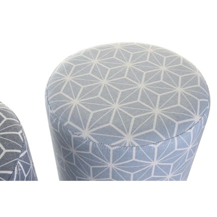 Reposapiés DKD Home Decor 31 x 31 x 33 cm Azul Azul cielo Pino Geomé 2