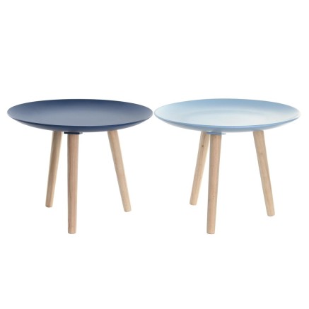 Table d'appoint DKD Home Decor 44 x 44 x 35 cm Bleu Marron Bleu ciel P