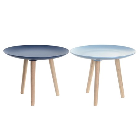 Table d'appoint DKD Home Decor 44 x 44 x 35 cm Bleu Marron Bleu ciel P