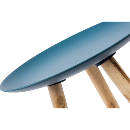 Table d'appoint DKD Home Decor 44 x 44 x 35 cm Bleu Marron Bleu ciel P 2