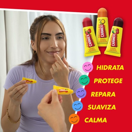 Moisturising Lip Balm Carmex Triplo Transparent Spf 15 Strawberry Pine