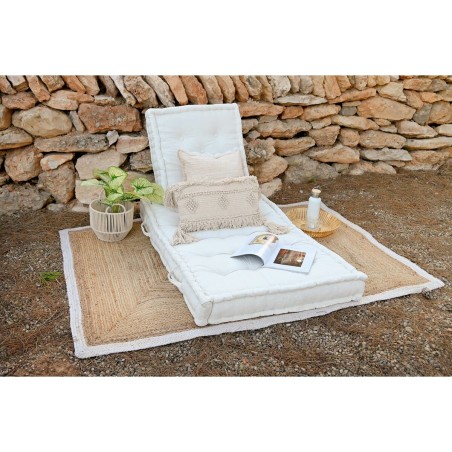 Cuscino da pavimento DKD Home Decor Azzurro Blu Marino Greige 110 x 78