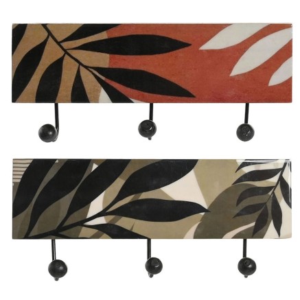 Appendiabiti da parete DKD Home Decor Multicolore Ferro Legno di mango