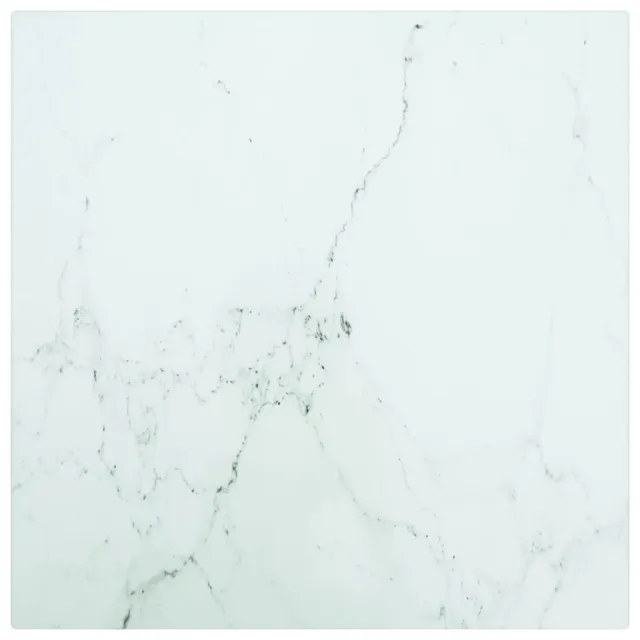 Dessus de table blanc 30x30 cm 6 mm verre trempé design marbre