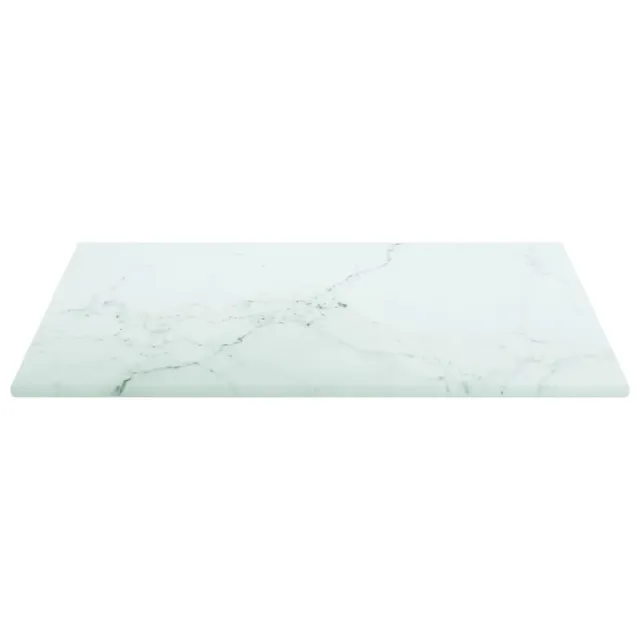 Dessus de table blanc 30x30 cm 6 mm verre trempé design marbre