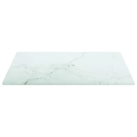 Dessus de table blanc 30x30 cm 6 mm verre trempé design marbre