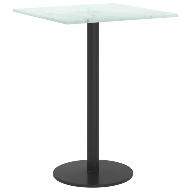 Dessus de table blanc 30x30 cm 6 mm verre trempé design marbre