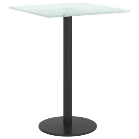 Dessus de table blanc 30x30 cm 6 mm verre trempé design marbre