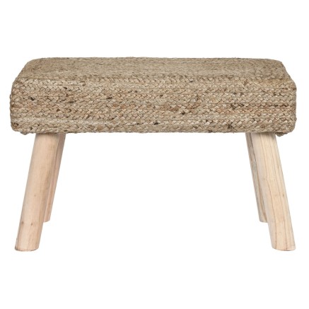 Repose-pied DKD Home Decor Marron Jute Naturel Urbaine 60 x 30 x 40 cm 2