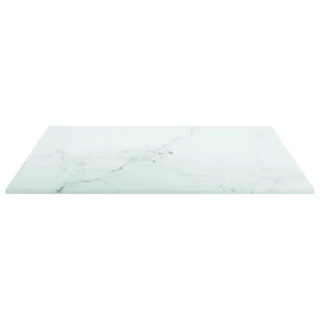 Dessus de table blanc 40x40 cm 6 mm verre trempé design marbre