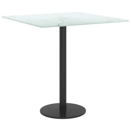 Dessus de table blanc 40x40 cm 6 mm verre trempé design marbre