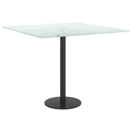 Dessus de table blanc 50x50 cm 6 mm verre trempé design marbre