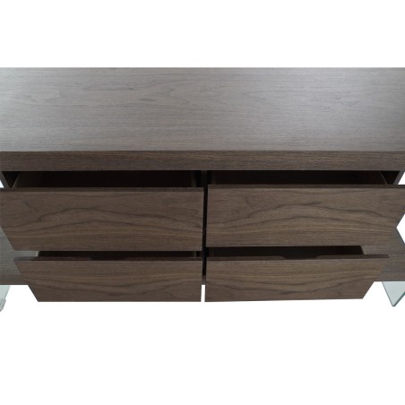 Sideboard DKD Home Decor Brown Transparent Crystal Walnut MDF Wood 160