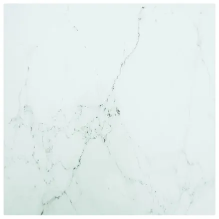 Dessus de table blanc 60x60 cm 6 mm verre trempé design marbre