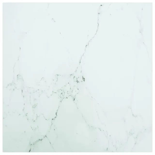 Dessus de table blanc 60x60 cm 6 mm verre trempé design marbre