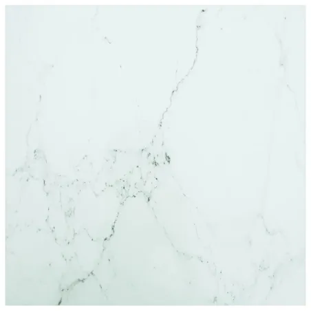 Dessus de table blanc 60x60 cm 6 mm verre trempé design marbre