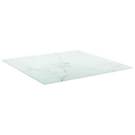 Dessus de table blanc 60x60 cm 6 mm verre trempé design marbre 2