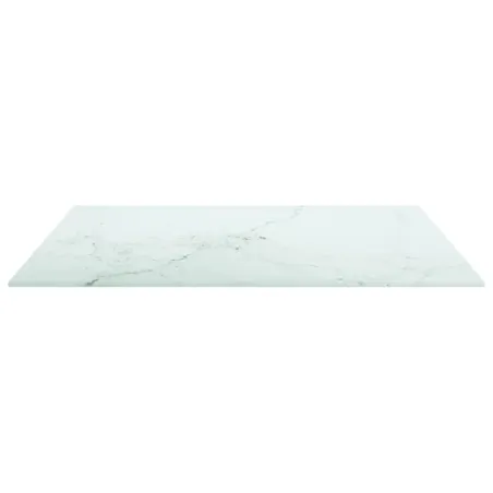 Dessus de table blanc 60x60 cm 6 mm verre trempé design marbre