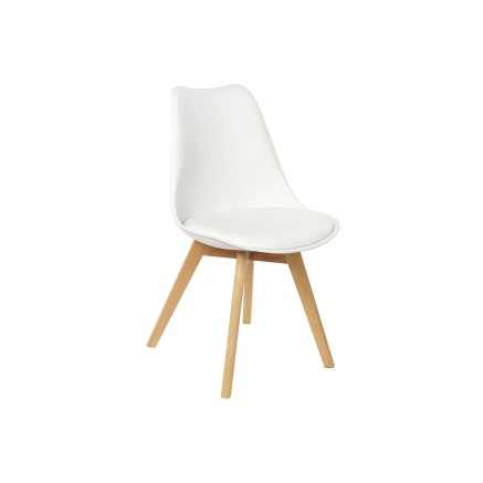 Stoel DKD Home Decor Wit Natuurlijk Polypropyleen beukenhout 48 x 55 x