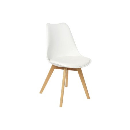 Silla DKD Home Decor Blanco Natural Polipropileno Madera de haya 48 x