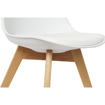 Stoel DKD Home Decor Wit Natuurlijk Polypropyleen beukenhout 48 x 55 x 2