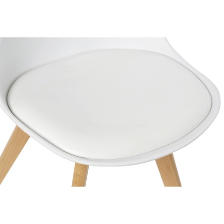 Silla DKD Home Decor Blanco Natural Polipropileno Madera de haya 48 x
