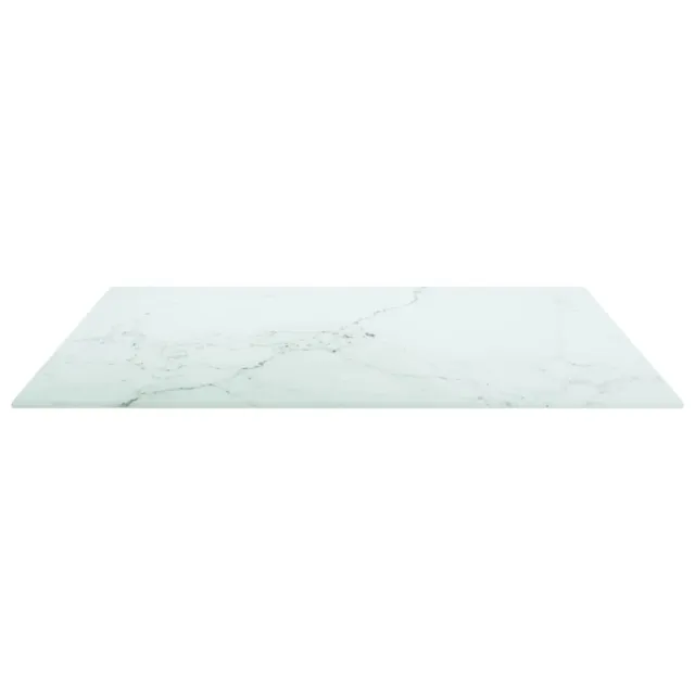 Dessus de table blanc 70x70 cm 6 mm verre trempé design marbre