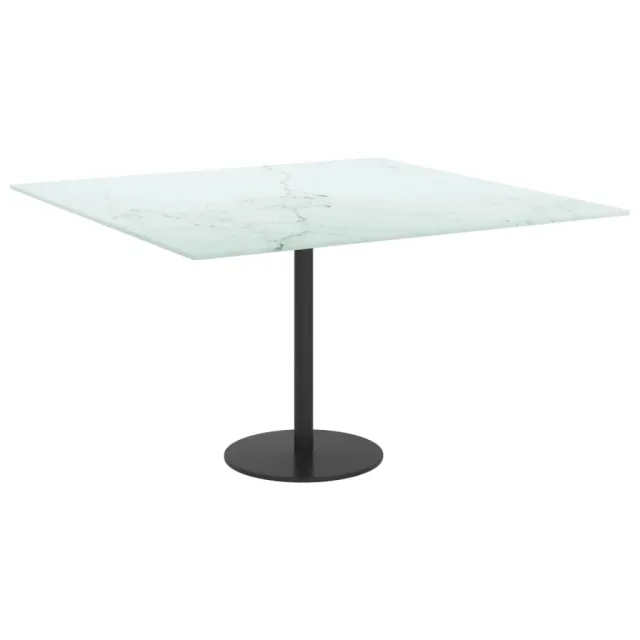 Dessus de table blanc 70x70 cm 6 mm verre trempé design marbre